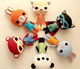 Plush Toy Pdf Pattern - Bunny, Kitty and Bear