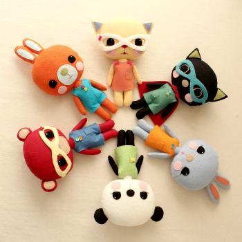 Plush Toy Pdf Pattern - Bunny, Kitty and Bear