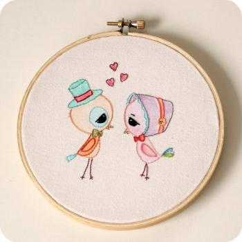 Embroidered Love Birds pdf Pattern