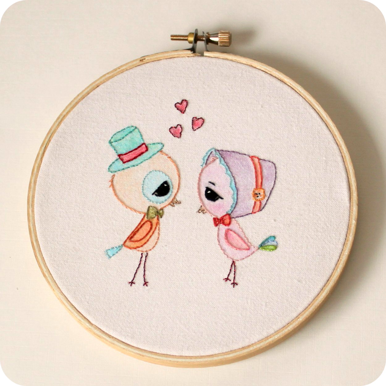 Embroidered Love Birds Pdf Pattern on Luulla